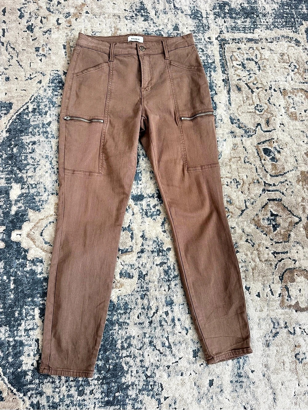 Pistola Hannah Cargo Skinny Pants Brown Waist 27